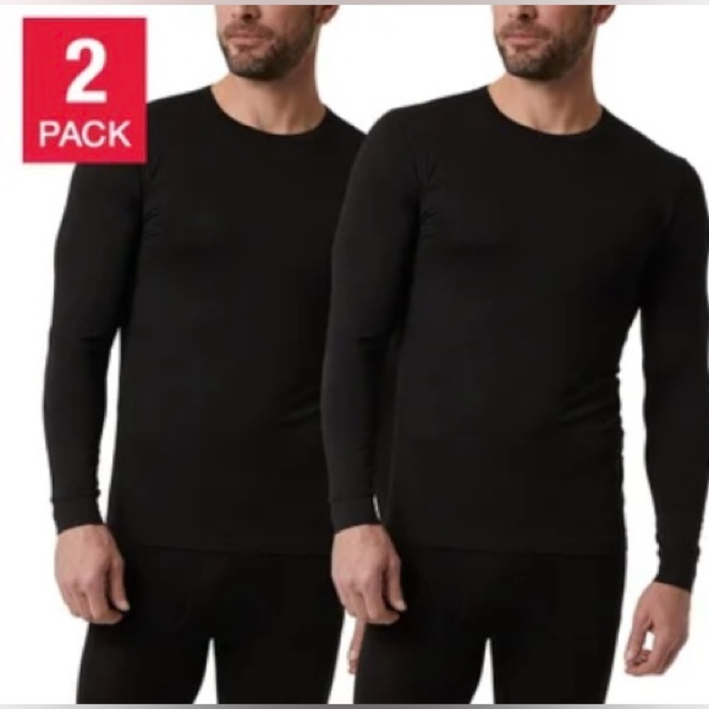 32 Degrees Men's Heat Tee, 2-pack, size S , color black.